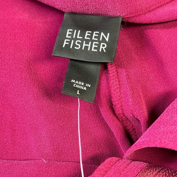 EILEEN FISHER Rhapsody 100% Silk Georgette L Crepe Straight Pant NWT MSRP 248 - Picture 8 of 11